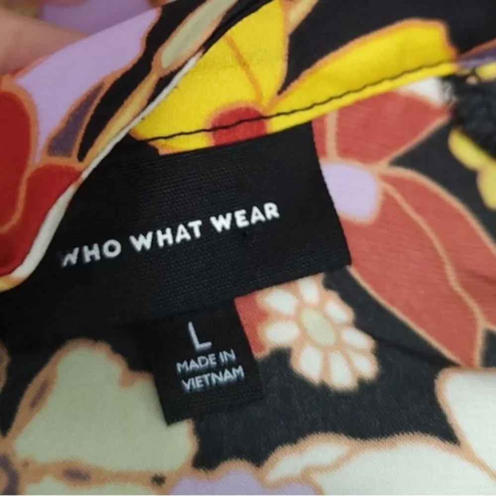 Who What Wear Top L Floral Long Sleeve High Neck Garden - Picture 8 of 8